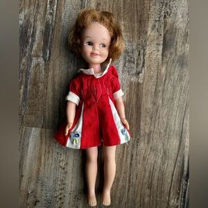 Vintage 1963 Penny Brite Doll Deluxe Reading Corp 11” Red Dress Side Glance Eyes